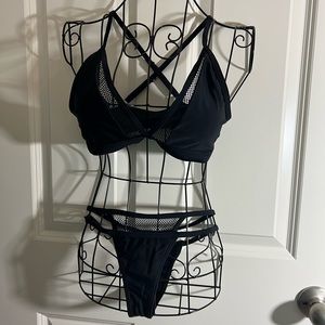 ***SOLD***Fish net bikini set xs